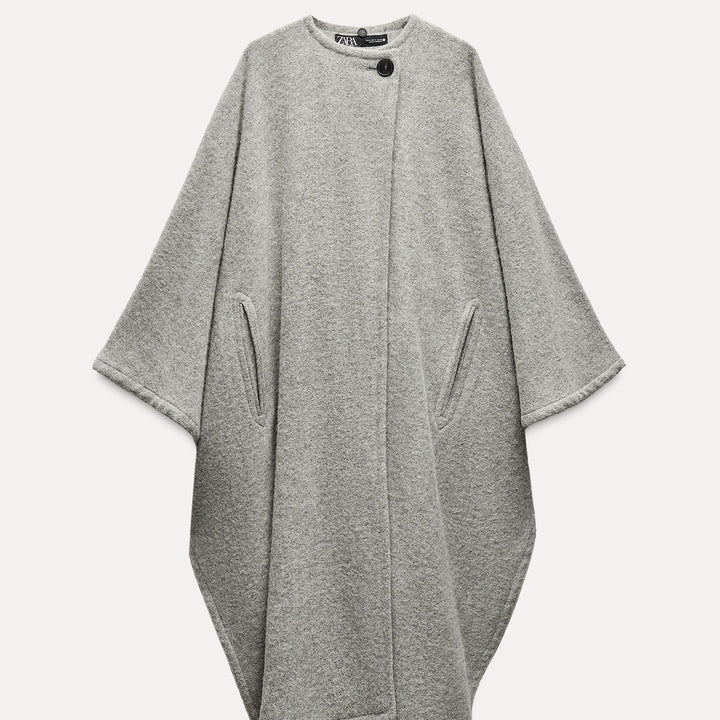 Moudda ZARA - Manteau cape oversized alpaga avec écharpe - Wardrobe - Tunisie 3