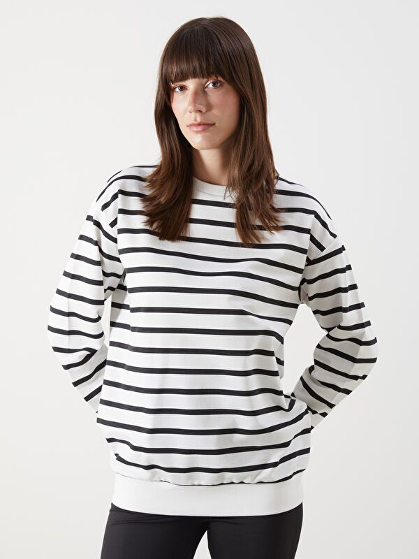 Moudda LC Waikiki - Sweatshirt jersey maternité Femme Rayures noires - Tunisie 1