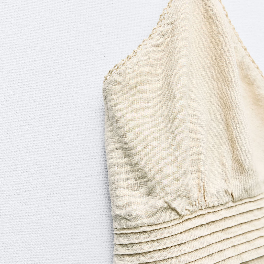 Moudda ZARA - Robe mi-longue lin/viscose fines bretelles boutons devant - Tunisie 4