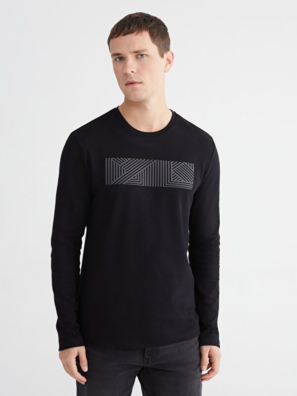 Moudda LC Waikiki - Sweatshirt imprimé basique pour Homme - Tunisie 1