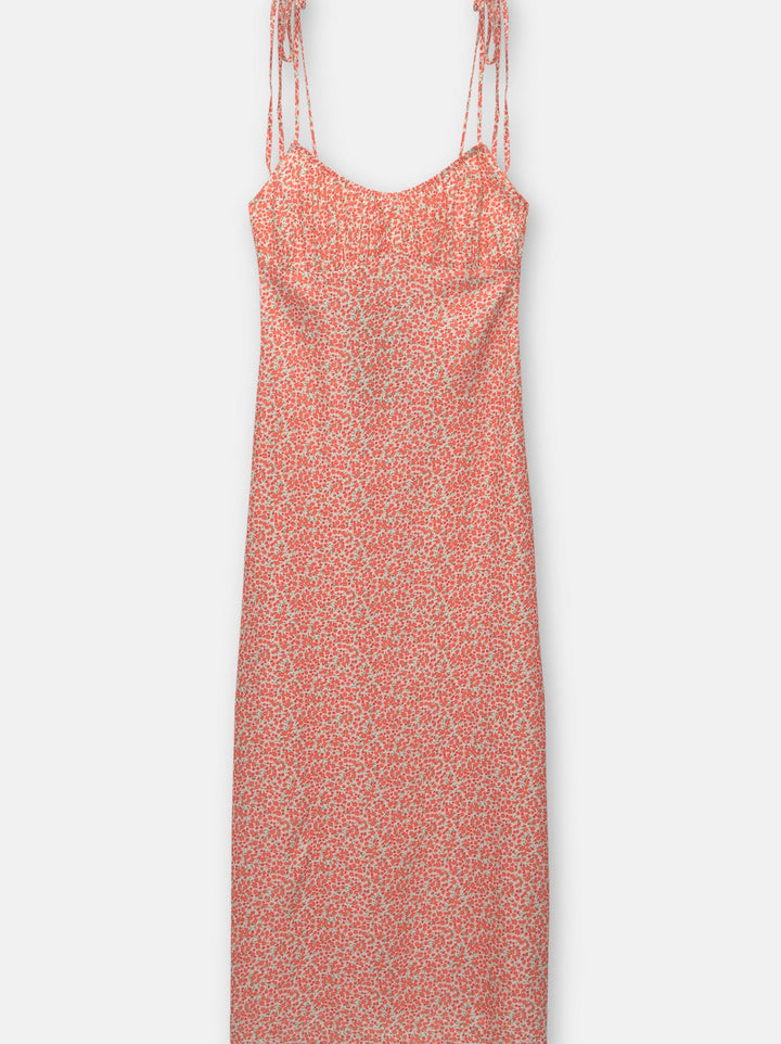 Moudda PULL & BEAR - Robe Midi Fronces Poitrine à Nœud Imprimé - Tunisie 1