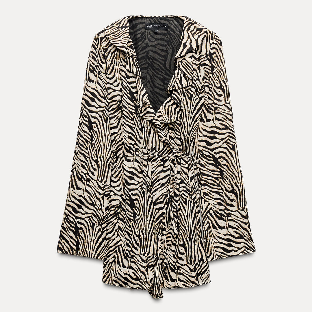 Moudda ZARA - Robe courte marocain manches longues encolure en V volants - Tunisie 1