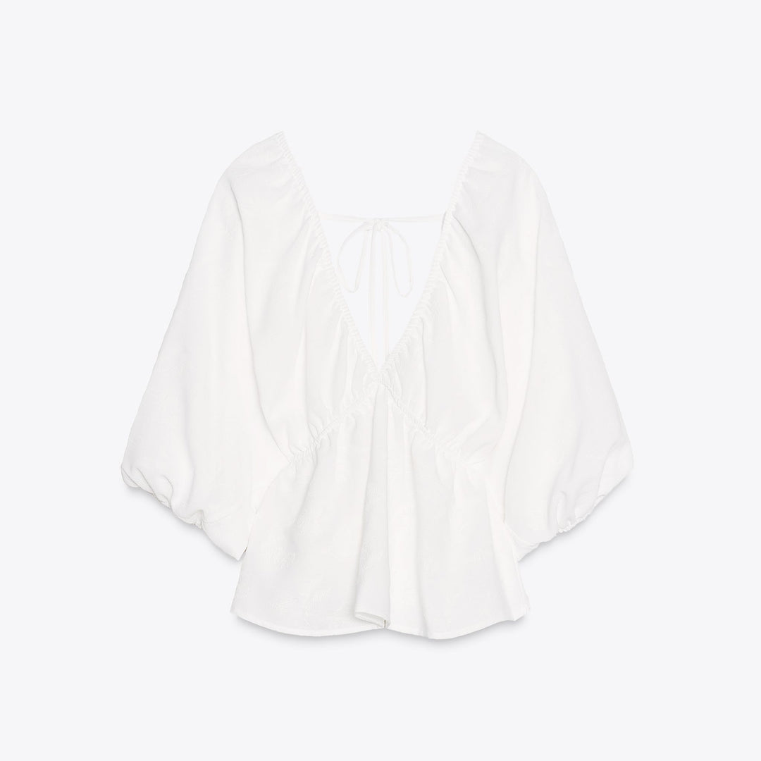 Moudda ZARA - Top - Flock & Manches Bouffantes - Tunisie 1