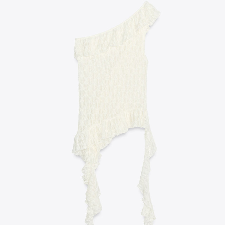 Moudda ZARA - Top Dentelle Asymétrique - Volants - Tunisie 2