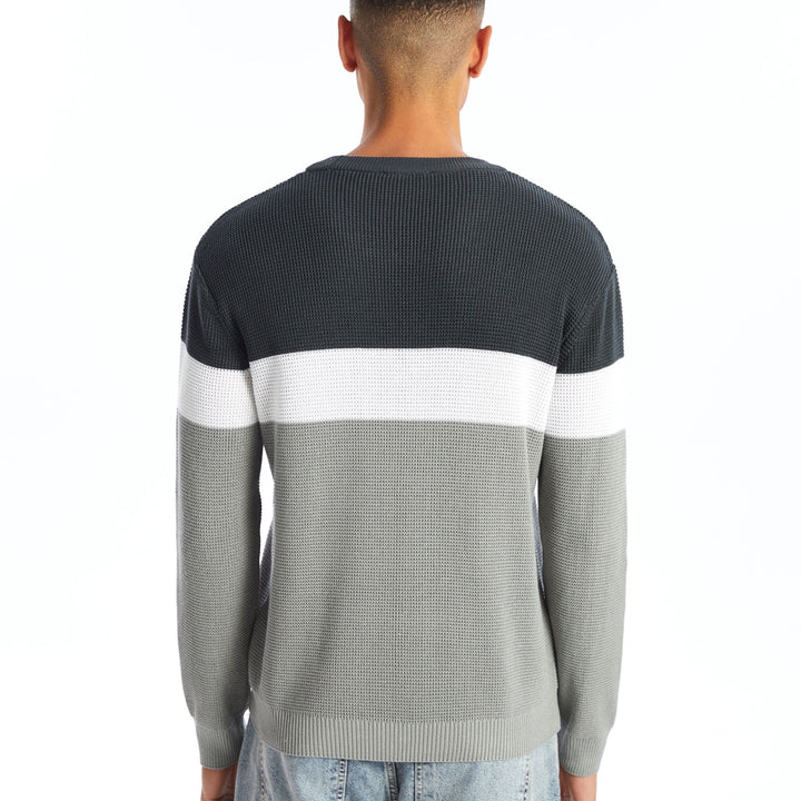 Moudda LC Waikiki - Pull rayé en tricot Homme Gris - Tunisie 4