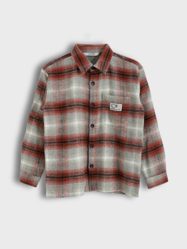 Moudda LC Waikiki - Chemise tissée manches longues Garçon Bordeaux léger c - Tunisie 1