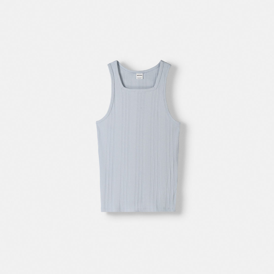 Moudda BERSHKA - Haut bretelles côtelé encolure carrée - Tunisie 1