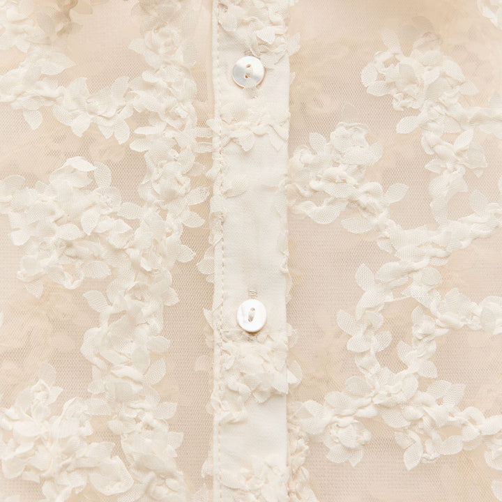 Moudda ZARA - Haut court imprimé fleurs en 3D, manches bouffantes - Tunisie 3