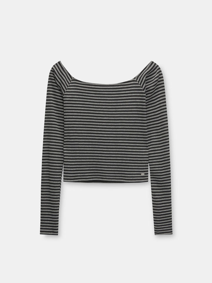 Moudda PULL & BEAR - T-Shirt Pacific Manches Longues Rayure - Tunisie 1