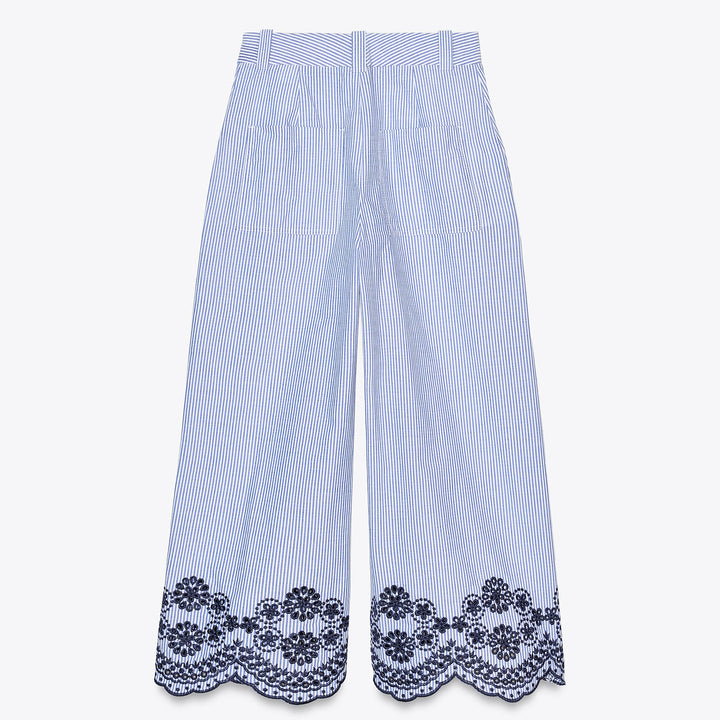 Moudda ZARA - Pantalon Culotte - Rayure & Broderie Suisse - Tunisie 2