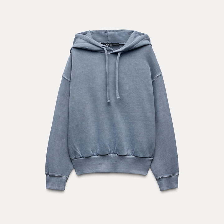 Moudda ZARA - Sweat à Capuche Court Délavé - Tunisie 1