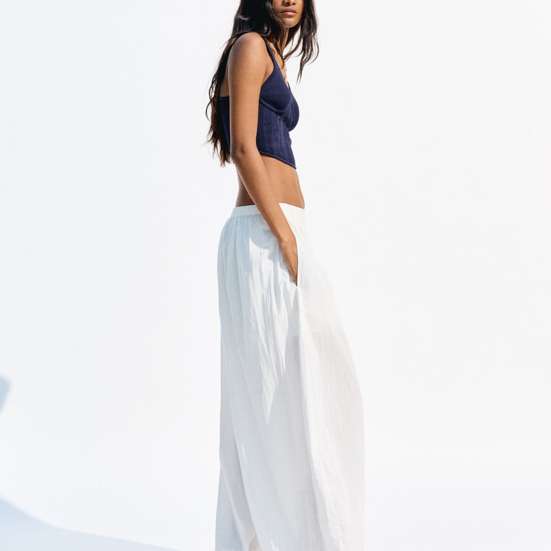 Moudda BERSHKA - Pantalon Bombacho - Voile Coton & Taille Élastique - Tunisie 1