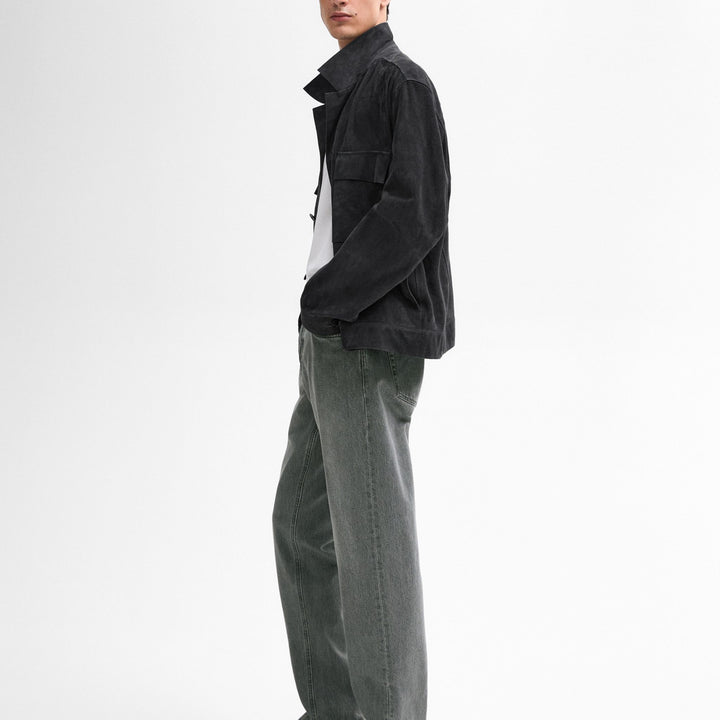 Moudda Massimo Dutti - Pantalon jean mi-délavé gris relaxed - Tunisie 3
