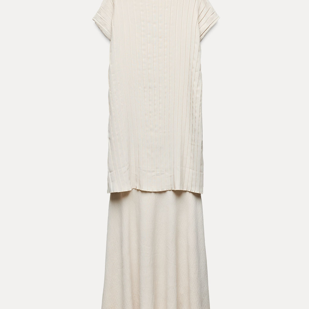 Moudda ZARA - Robe mi-longue combinée, corps plissé - Tunisie 1
