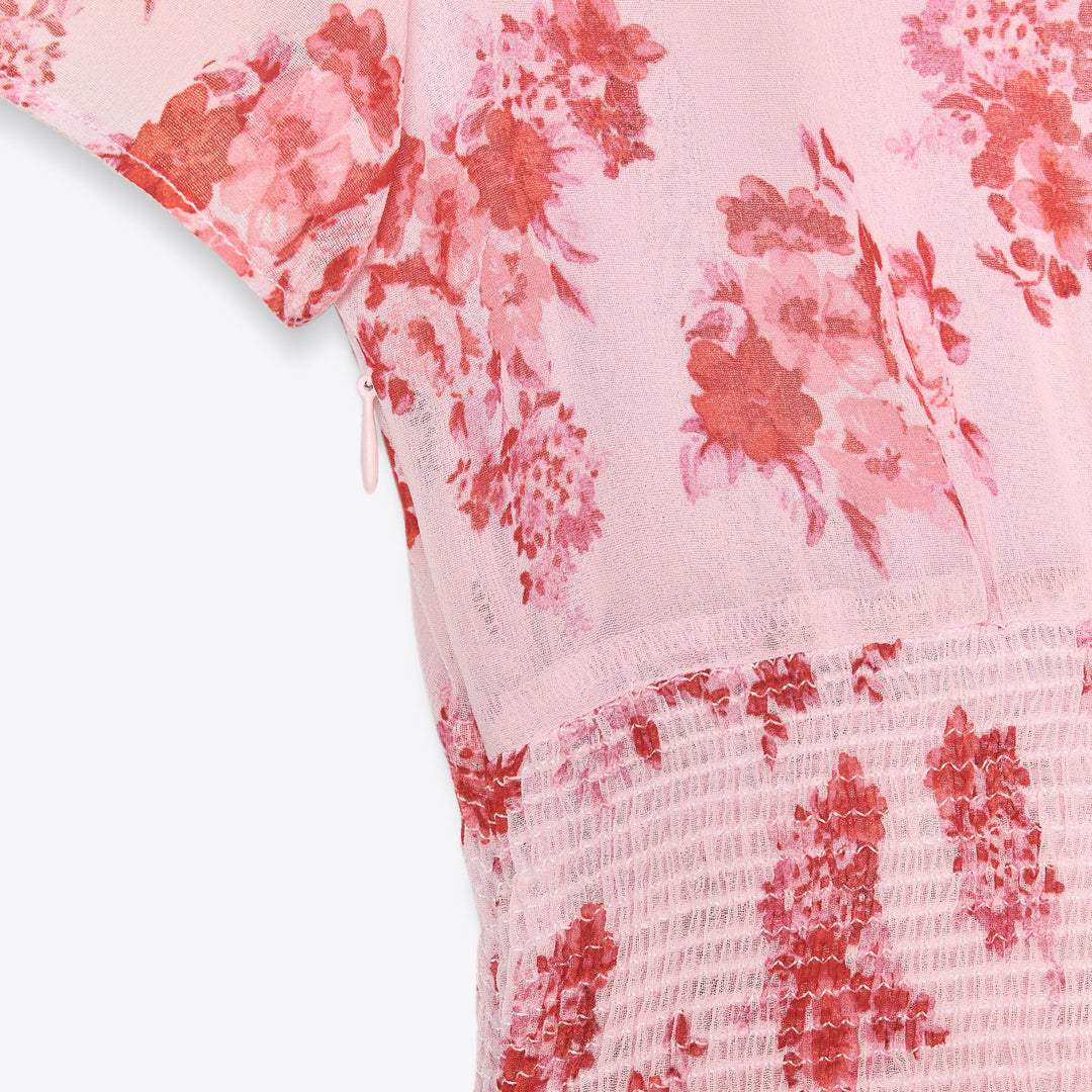 Moudda ZARA - Robe Courte Georgette - Fermée & Élastiques Taille Imprimée - Tunisie 3