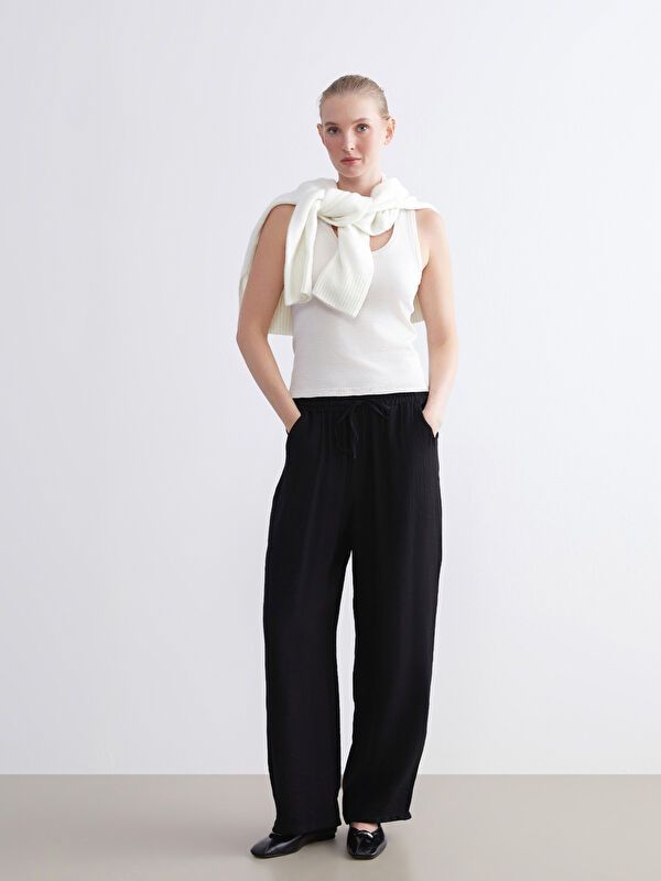Moudda LC Waikiki - Pantalon tissé fin Femme Noir - Tunisie 1