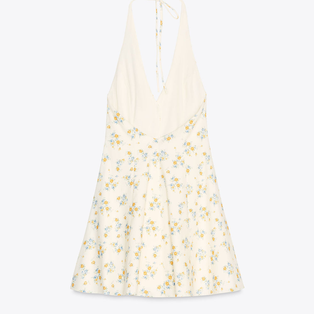 Moudda ZARA - Robe Courte Popeline Élastique Halter - Volume & Boutons - Tunisie 2