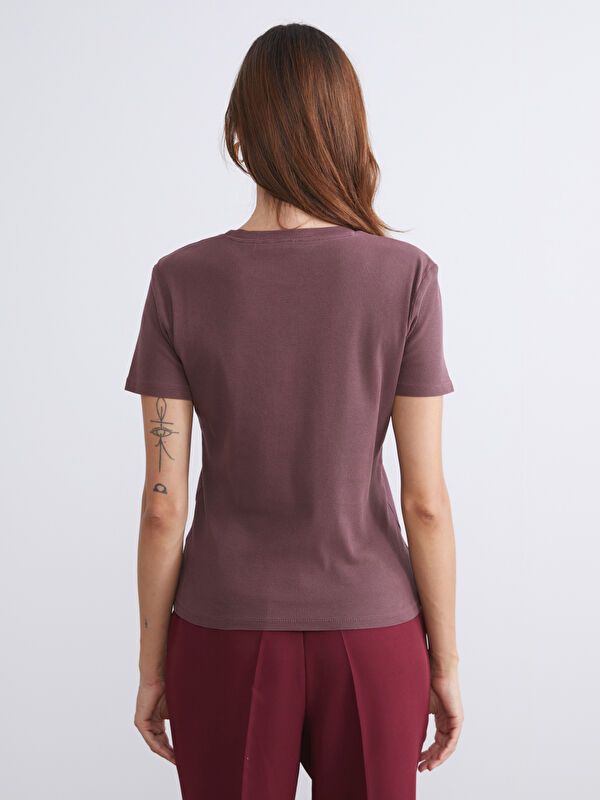 Moudda LC Waikiki - Body jersey manches courtes Femme Brun - Tunisie 4