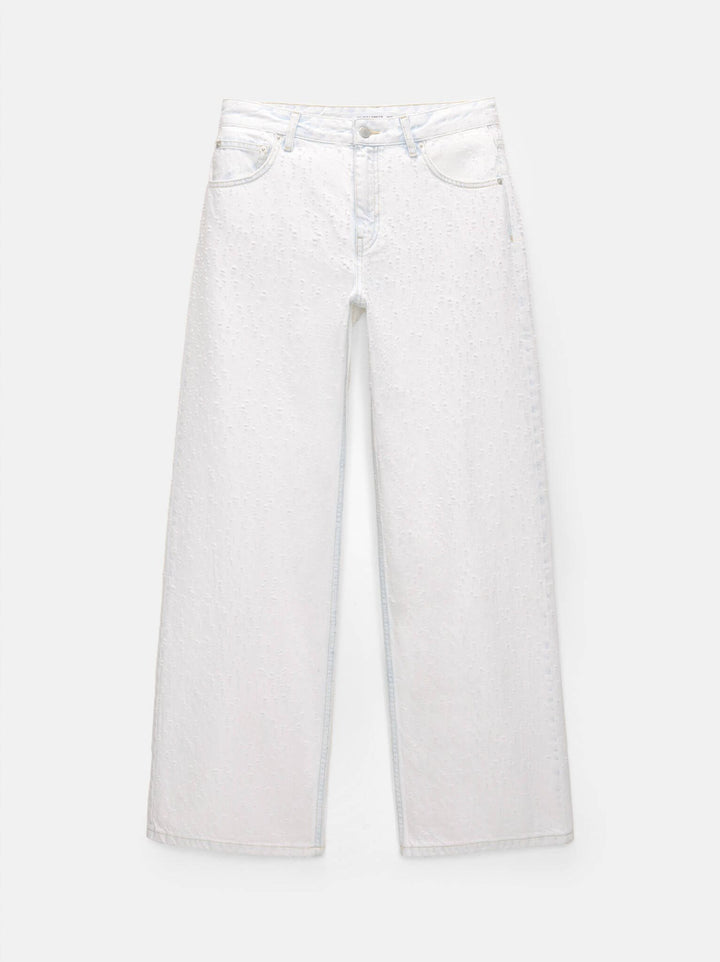 Moudda PULL & BEAR - Pantalon Denim Droit Taille Moyenne Mini Déchiré - Tunisie 1