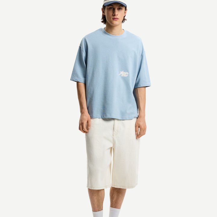 Moudda BERSHKA - T-Shirt Boxy - Tissu Structure & Broderie - Tunisie 1