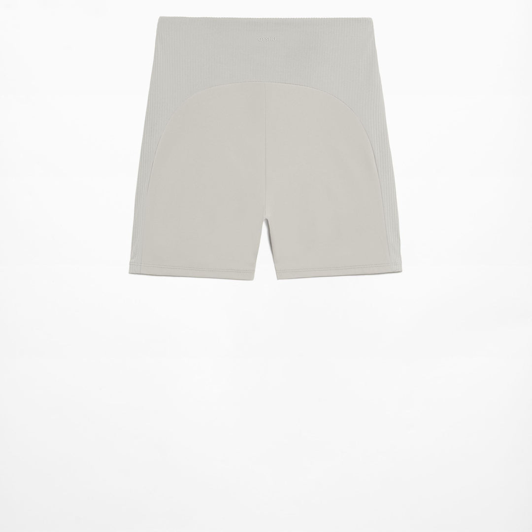 Moudda Oysho - Legging Comfortlux Hotpants Taille Haute Blocs Côtelés Doublé - Tunisie 1