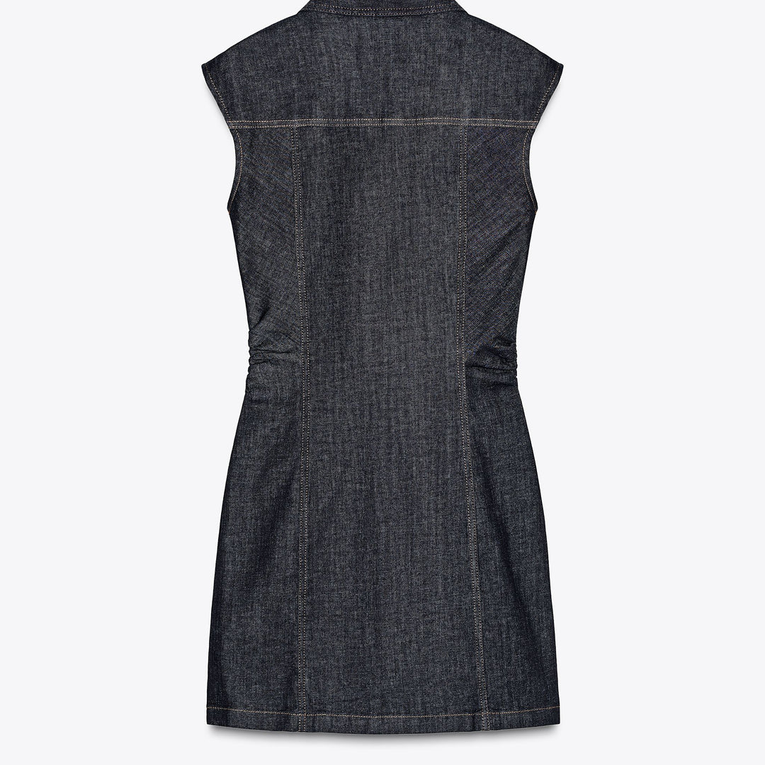 Moudda ZARA - Robe Mini Denim - Manches Courtes & Encolure Forcée - Tunisie 2