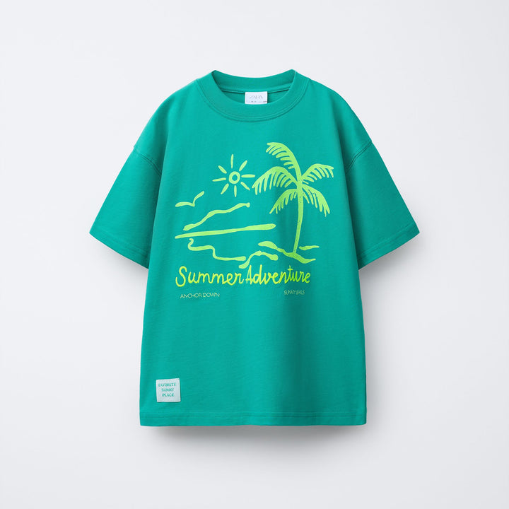 Moudda ZARA - T-Shirt - Imprimé & Broderie Palmier (Trend Mai) - Tunisie 1