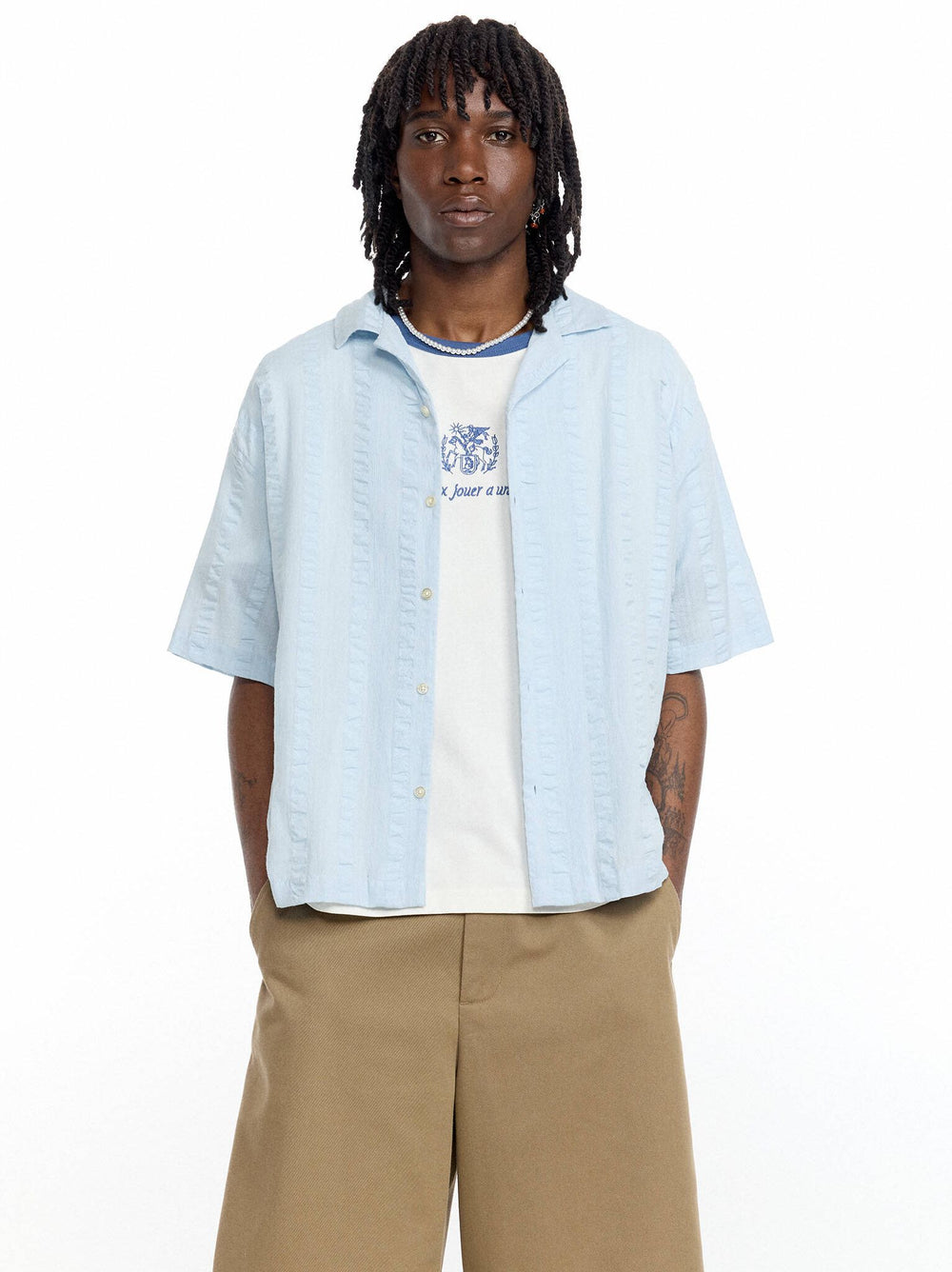 Moudda PULL & BEAR - Chemise - Bleu Clair & Froissée - Tunisie 2