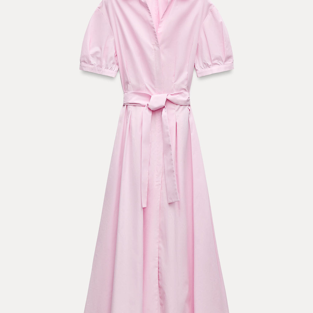 Moudda ZARA - Robe mi-longue popeline chemise manches courtes - Tunisie 1