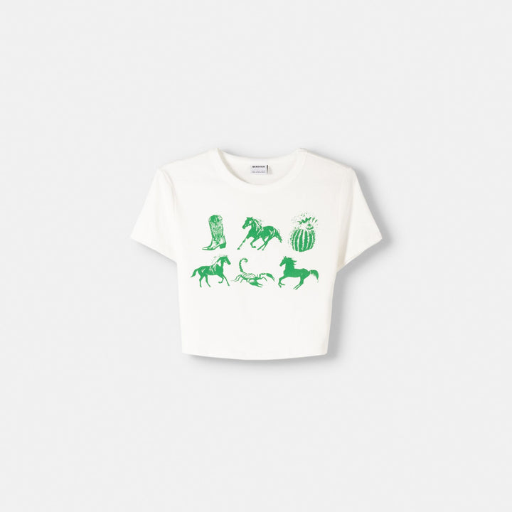 Moudda BERSHKA - T-shirt imprimé Far West - Tunisie 2