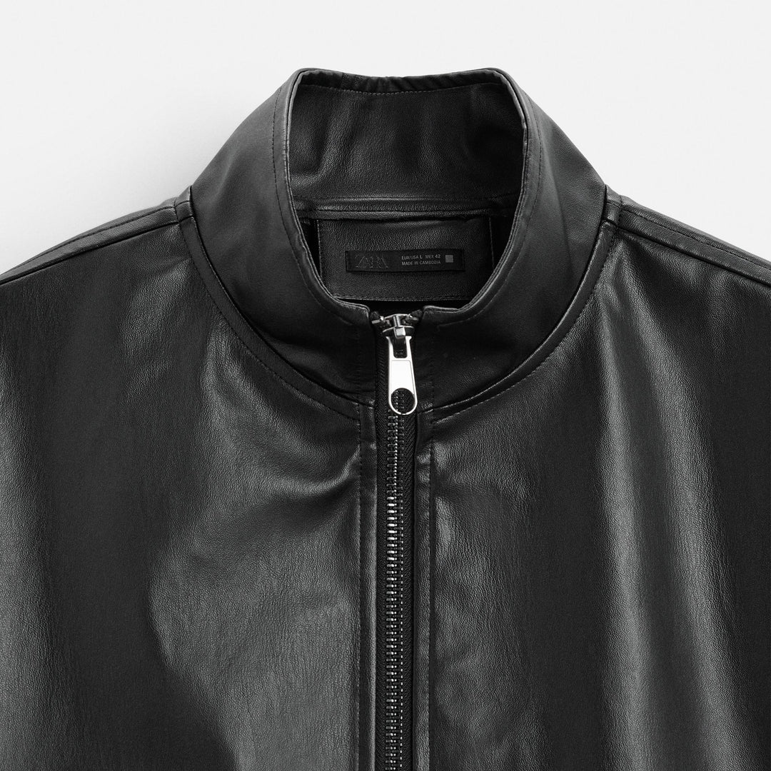Moudda ZARA - Veste Noire PU - Bonded - Tunisie 3