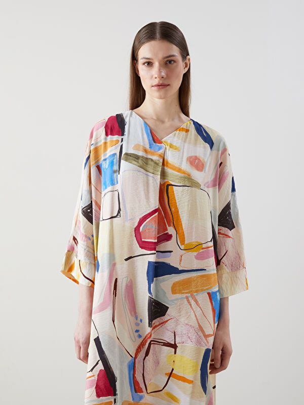 Moudda LC Waikiki - Robe manches courtes en tissu pour Femme - Tunisie 2