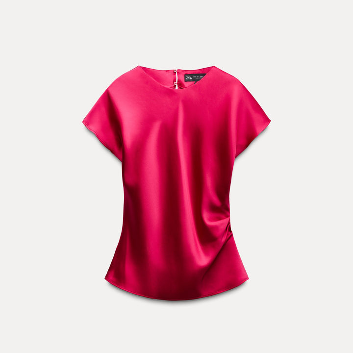 Moudda ZARA - Top satin drapé manches tombantes - Tunisie 1