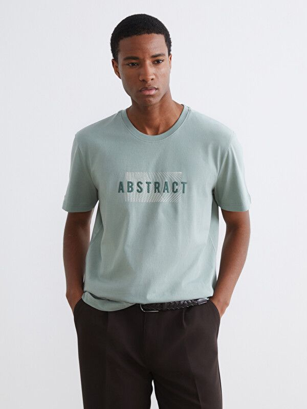 Moudda LC Waikiki - T-shirt imprimé manches courtes en jersey pour Homme couleur  Vert terne - Tunisie 1