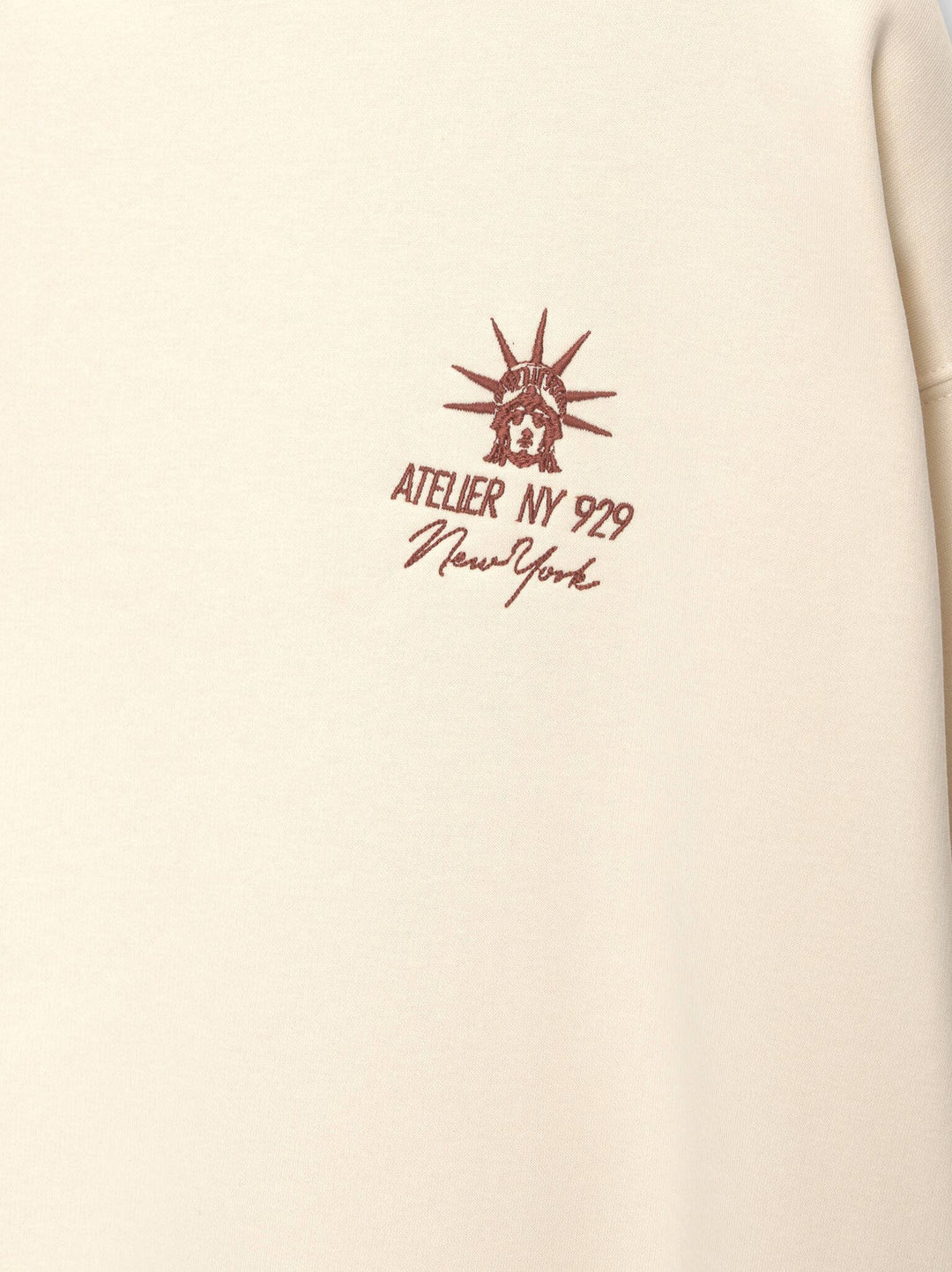 Moudda PULL & BEAR - Sweat Col Rond - Off White & Broderie New York - Tunisie 5