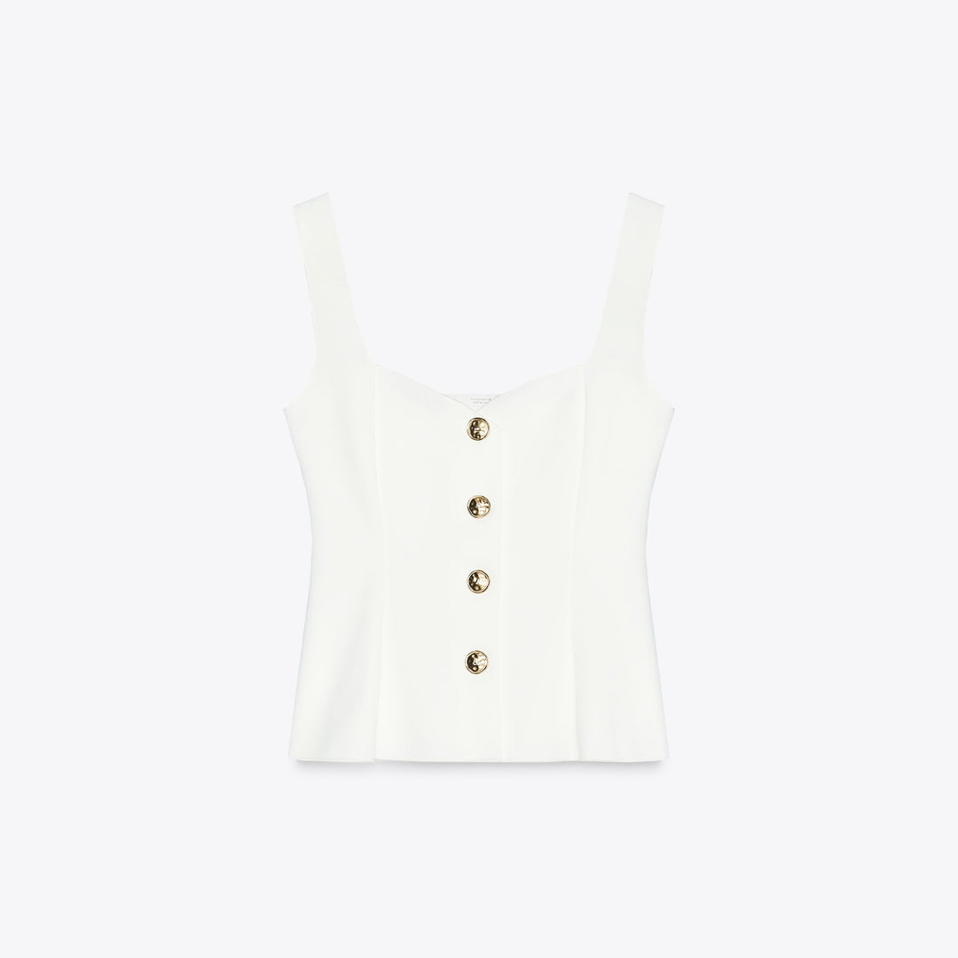 Moudda ZARA - Gilet Peplum - Boutons Dorés & Stretch - Tunisie 1