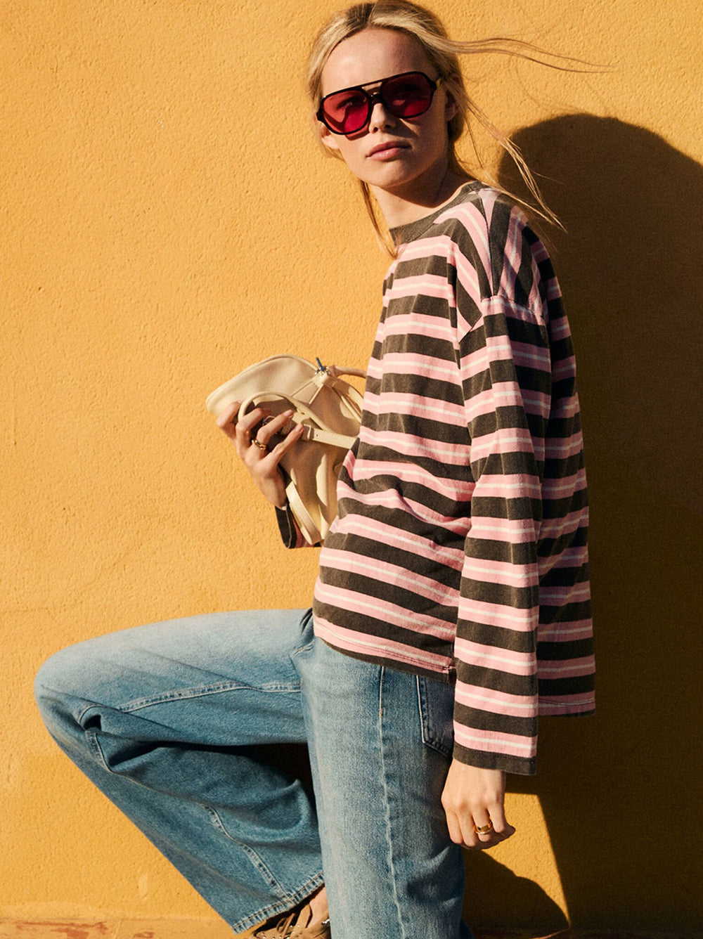 Moudda PULL & BEAR - T-Shirt Oversize - Rayures Lavées - Tunisie 2