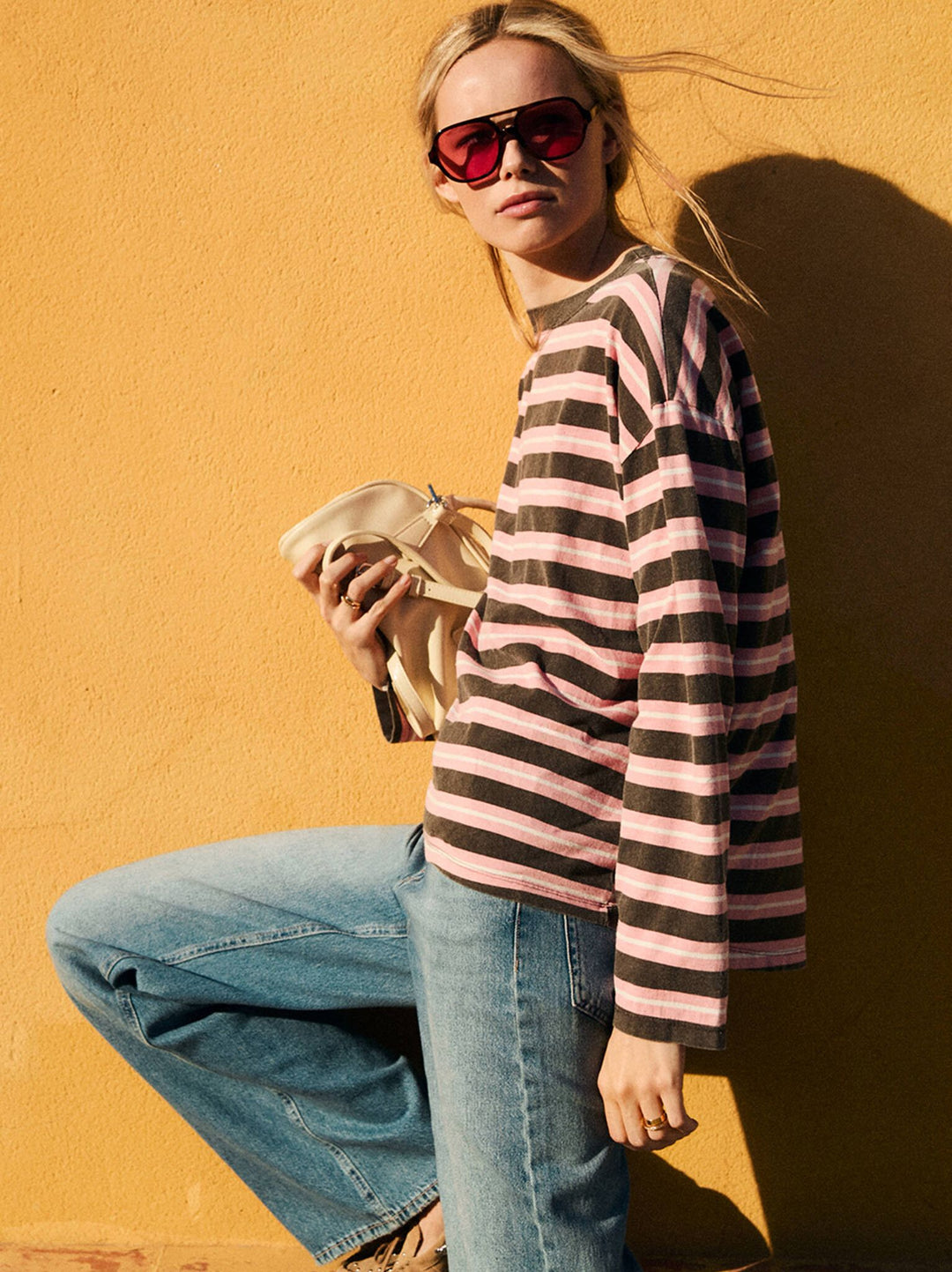 Moudda PULL & BEAR - T-Shirt Oversize - Rayures Lavées - Tunisie 2
