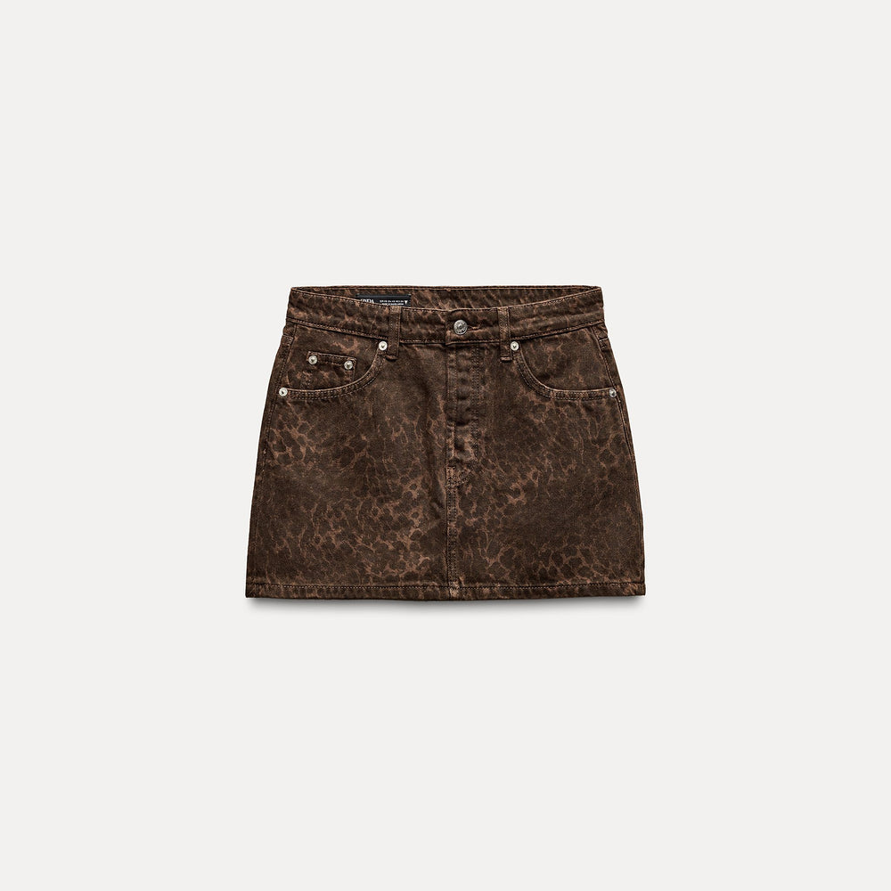 Moudda ZARA - Mini-jupe imprimée léopard marron - Tunisie 2