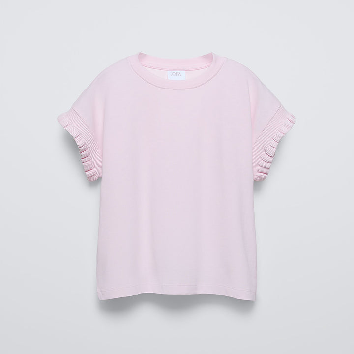 Moudda ZARA - T-shirt fille manches courtes, finitions (coloris 834) - Tunisie 1