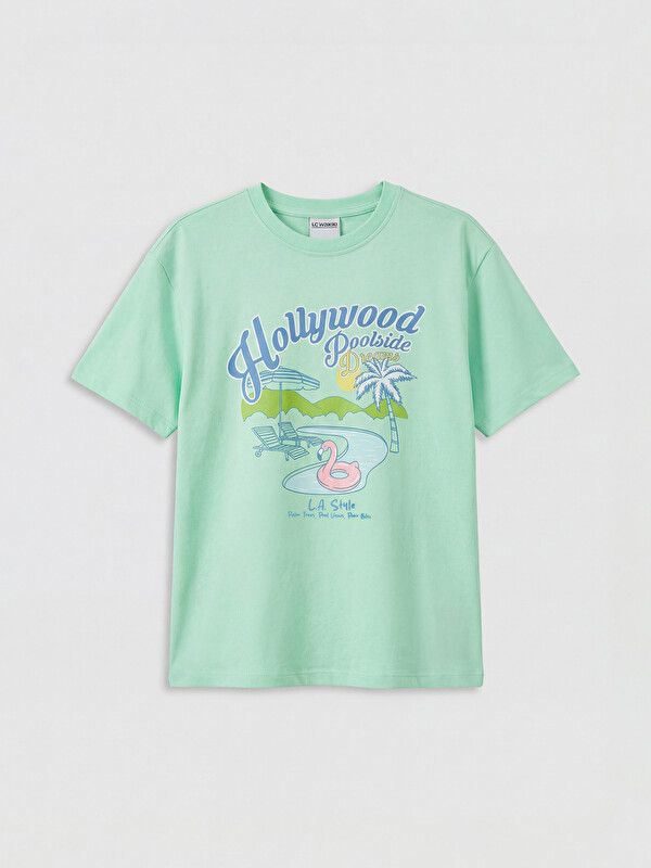 Moudda LC Waikiki - Body manches courtes en jersey pour Fille couleur Vert clair - Tunisie 1