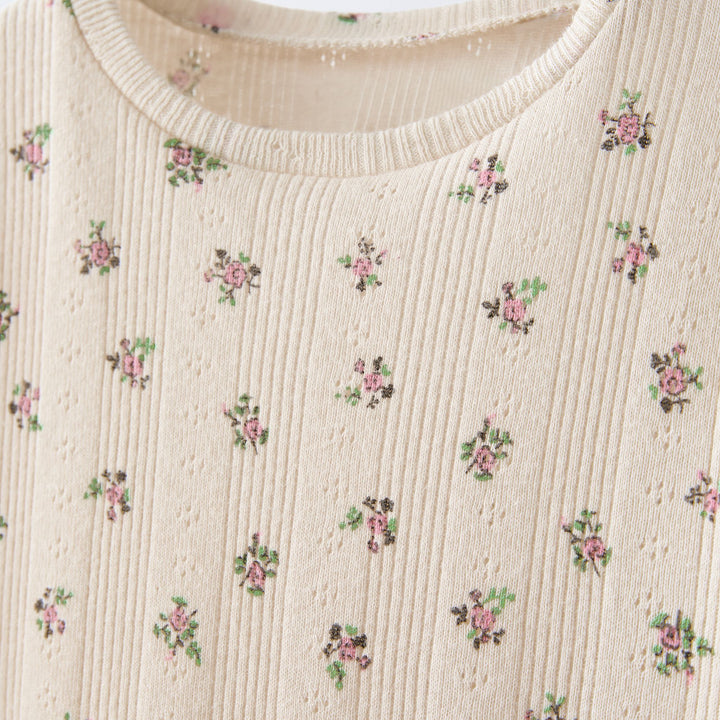 Moudda ZARA - T-shirt enfant en pointelle, mini-fleurs bohème - Tunisie 3