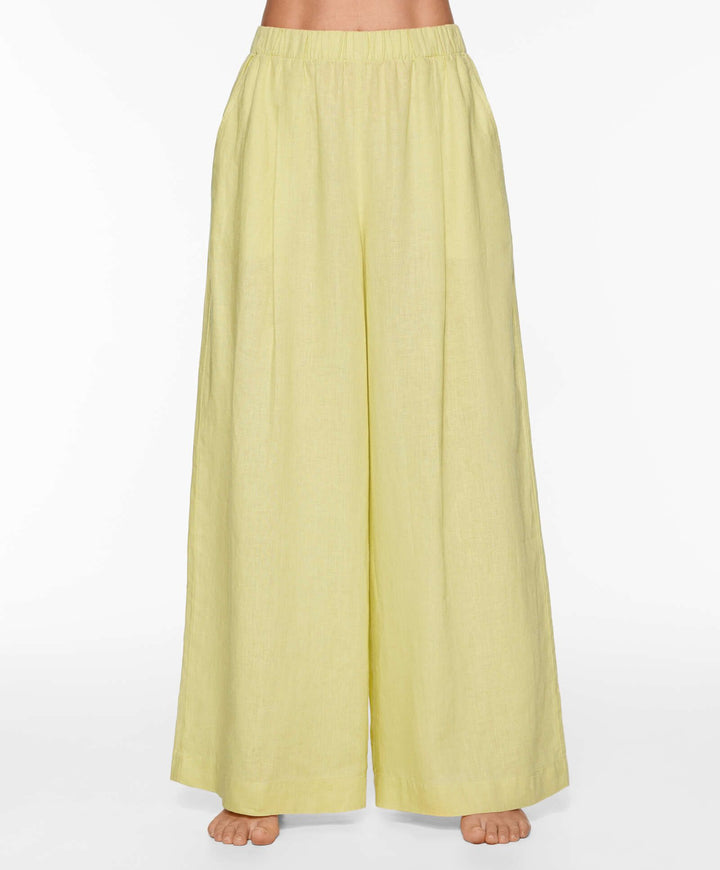 Moudda Oysho - Pantalon 100% Lin Jambe Large Taille Moyenne - Tunisie 4