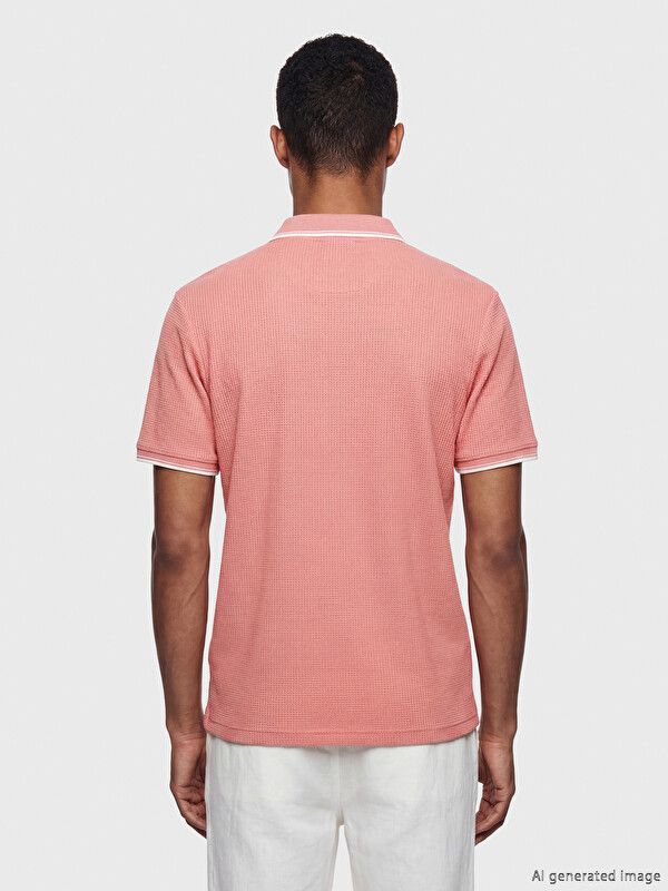 Moudda LC Waikiki - T-shirt manches courtes en jersey pour Homme couleur Corail terne - Tunisie 4