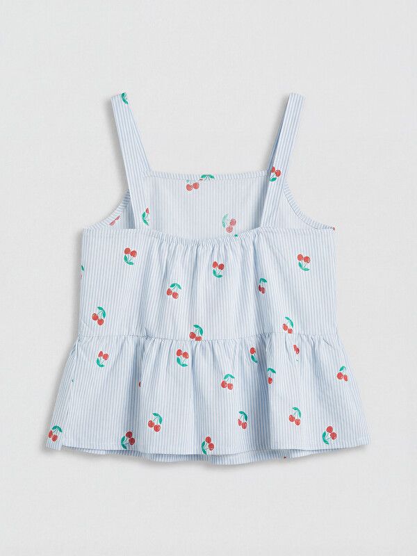 Moudda LC Waikiki - Chemisier (blouse) manches courtes en tissu pour Fille couleur Blanc imprimé - Tunisie 2