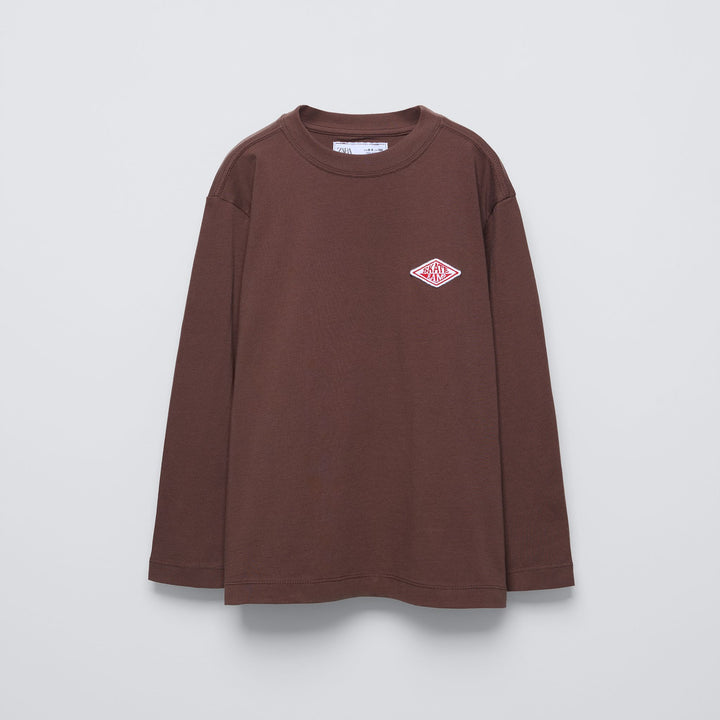 Moudda ZARA - T-shirt manches longues, patch rouge poitrine - Tunisie 2