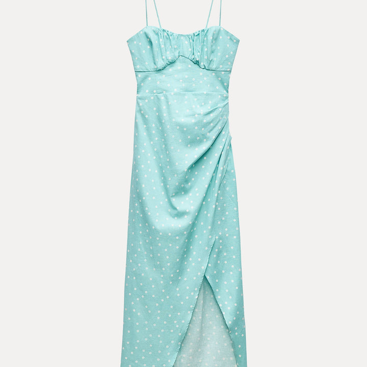 Moudda ZARA - Robe corset à pois en lin extensible ouverture latérale - Tunisie 1