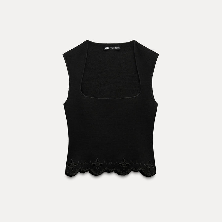 Moudda ZARA - Haut maille extensible, bas brodé, encolure carrée - Tunisie 2