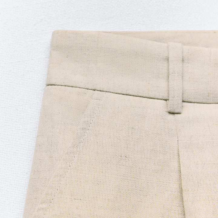 Moudda ZARA - Bermuda taille haute lin plis (Ensemble) - Tunisie 3