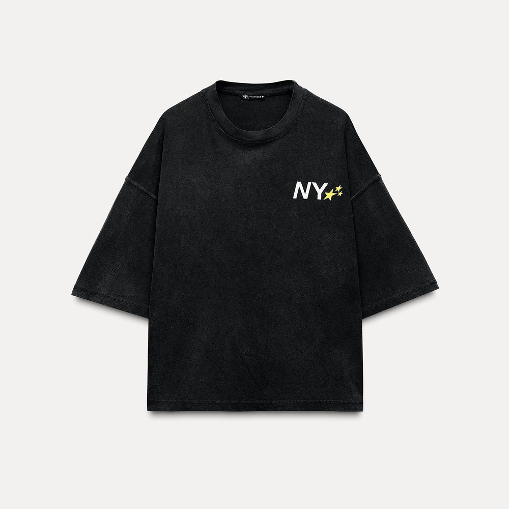 Moudda ZARA - T-shirt Délavé Texte NYC - Tunisie 2